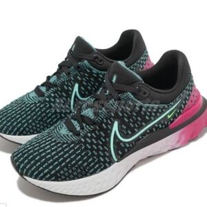 Nike React Infinity Run Flyknit 3 Black Pink Teal